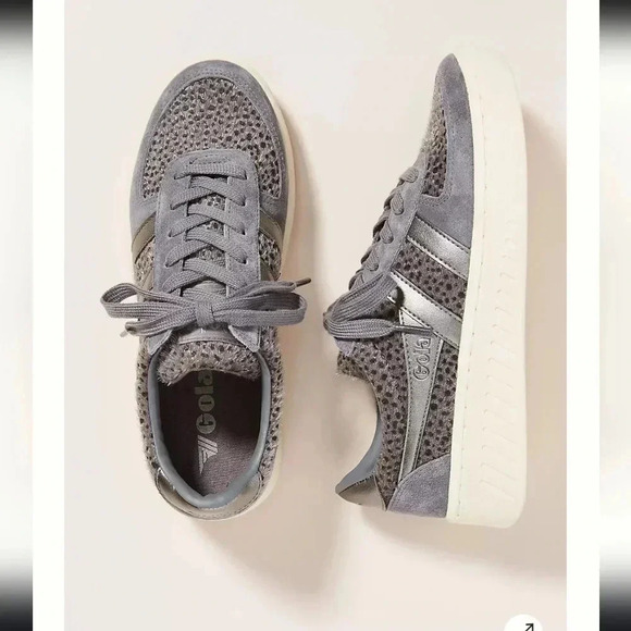 Gola Shoes - Gola Grandslam Savanna Casual Animal Print Leather Lace up Sneakers(10)